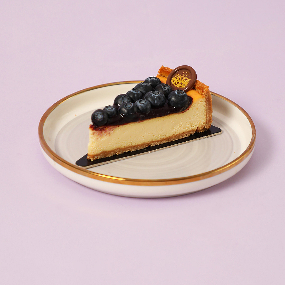Blueberry Baked Cheesecake Piece