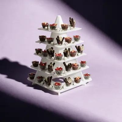 WHITE APPETIZERS STAND